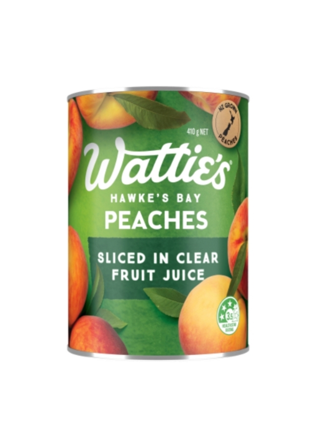 Wattie's Peaches Sliced In Clear Fruit Juice 410g